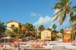 Tropical Paradise Hotel In Caye Caulker, Belize Stock Photo