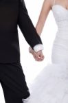 Bride And Groom Hands Held Together Stock Photo