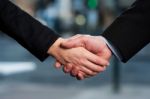 The Deal Is On. Business Handshake Stock Photo