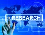 Research Map Displays Internet Researcher Or Experimental Analyz Stock Photo