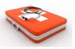 Stethoscope And First Aid Kit Isolated Stock Photo