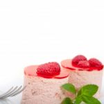 Fresh Raspberry Cake Mousse Dessert Stock Photo