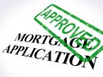 Mortgage Application Approved Stamp Stock Photo