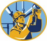 Pipefitter Maintenance Gas Worker Plumber Stock Photo