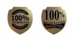 100% Satisfaction Guaranteed Gold Seal Stock Photo