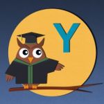 Alphabet Y And Graduates Owl Stock Photo