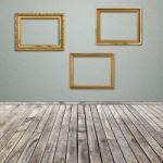 Interior Room With Empty Picture Frame Stock Photo