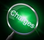 Charges Magnifier Represents Fee Payment And Bill Stock Photo