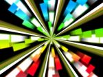 Wheel Background Shows Multicolored Rectangles And Spinning Stock Photo