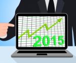 Twenty Fifteen Graph Chart Displays Increase In 2015 Stock Photo