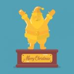 Golden Santa Claus Trophy Stock Photo