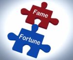 Fame Fortune Puzzle Shows Celebrity Or Well Off Stock Photo