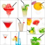 Cocktails Collage Stock Photo