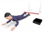 Hurdle Fail Means Lack Of Success And Accident 3d Rendering Stock Photo