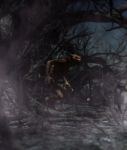 Werewolf In Creepy Forest,3d Rendering For Book Cover Stock Photo