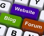 Website Blog And Forum Keys Stock Photo
