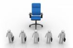 Business People  With A Big Empty Chair Stock Photo