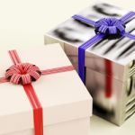 Gift Boxes With Ribbon Stock Photo