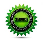 100 Satisfaction Service Tag Stock Photo