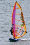 Windsurfer In Funchal Harbour Madeira Stock Photo