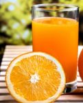 Healthy Orange Juice Represents Tropical Fruit And Oranges Stock Photo