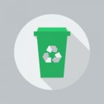 Eco Flat Icon. Recycle Bin Stock Photo