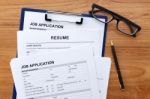 Job Application And Resume Stock Photo