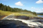 Tannforsen Waterfall, Sweden Stock Photo