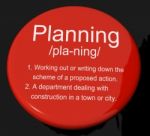 Planning Definition Button Stock Photo