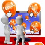 Celebrate Balloons Mean Parties And Celebrations Internet Stock Photo