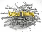 3d Image Critical Thinking Issues Concept Word Cloud Background Stock Photo