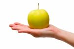 A Hand Holding Apple Stock Photo