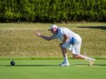 Isle Of Thorns, Sussex/uk - September 11 : Lawn Bowls Match At I Stock Photo