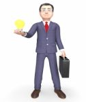 Idea Character Represents Power Source And Business 3d Rendering Stock Photo