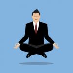 Businessman In Meditation Stock Photo