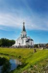 Cityskape With Church Of St. Alexander Nevsky Stock Photo