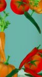 Banner With Vegetables And Fruits And Copy Space Stock Photo
