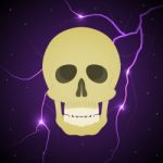 Halloween Skull Thunderbolt Lightning Background Stock Photo