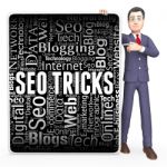 Seo Tricks Shows Search Engine And Board 3d Rendering Stock Photo