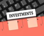 Investments File Shows Stock Investing 3d Rendering Stock Photo