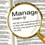 Manage Definition Magnifier Stock Photo