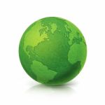 Eco Green Globe North And South America Map On White Background Stock Photo