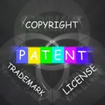 Patent Copyright License And Trademark Displays Intellectual Pro Stock Photo