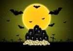 Halloween Coffin Skull Cross Bat  Stock Photo