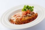 Beef Lasagna With Chesse Stock Photo