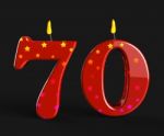 Number Seventy Candles Mean Special Anniversary Or Birthday Part Stock Photo