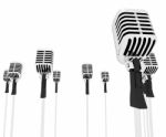 Microphones Speeches Shows Mic Music Performance Or Performing Stock Photo