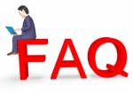 Faq Character Represents Frequently Asked Questions And Advice 3 Stock Photo