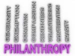 3d Image Philanthropy  Issues Concept Word Cloud Background Stock Photo