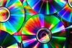 Cds With Rainbow Colors Stock Photo